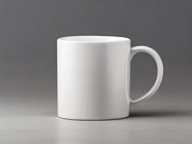 Un modelo de taza de cerámica blanca