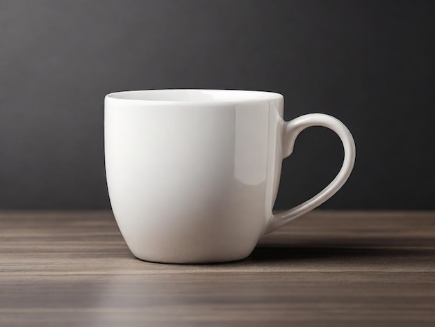 Un modelo de taza de cerámica blanca