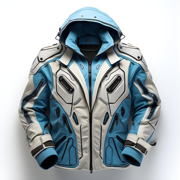 Foto modelo de traje de chaqueta de diseño futurista