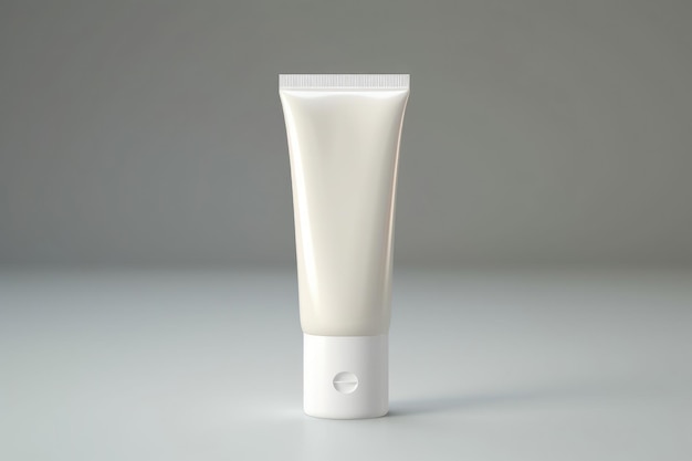 Modelo de tubo aislado de crema blanca Lugar para el texto