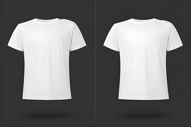 Modelo vectorial de camiseta blanca en blanco con mangas cortas