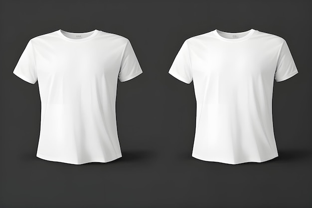 Modelo vectorial de camiseta blanca en blanco con mangas cortas