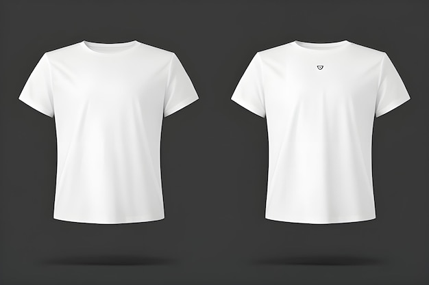 Modelo vectorial de camiseta blanca en blanco con mangas cortas