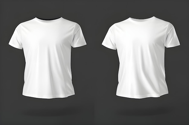 Modelo vectorial de camiseta blanca en blanco con mangas cortas