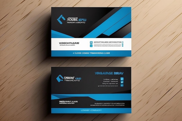 Foto modelo vectorial de diseño de tarjetas de visita modernas azules y blancas