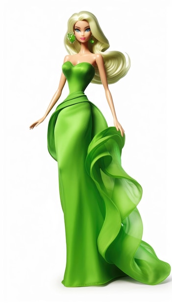 Foto una modelo en un vestido verde con un vestido green