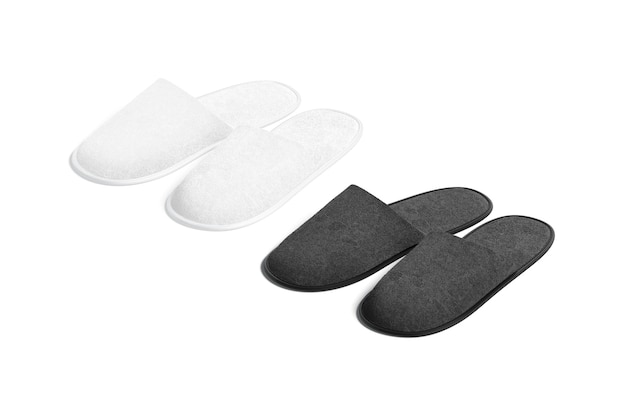Modelo de zapatillas de casa en blanco y negro vista lateral