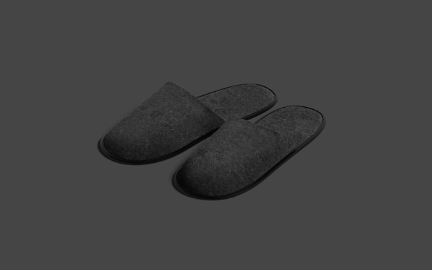 Modelo de zapatillas negras en blanco con fondo oscuro