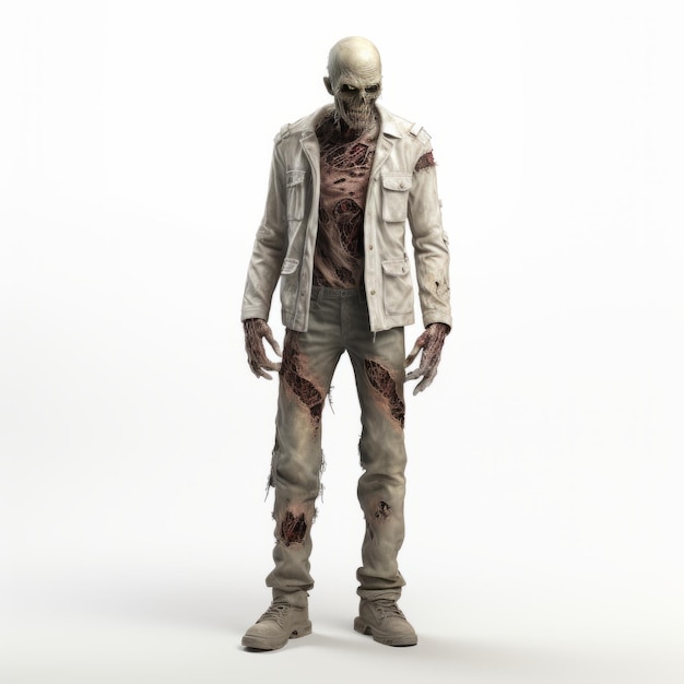 Modelo de zombies en 3D de alta calidad en estilo blanco y beige