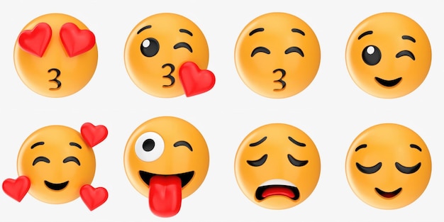 modelos 3d paquete de emoji de expresiones faciales