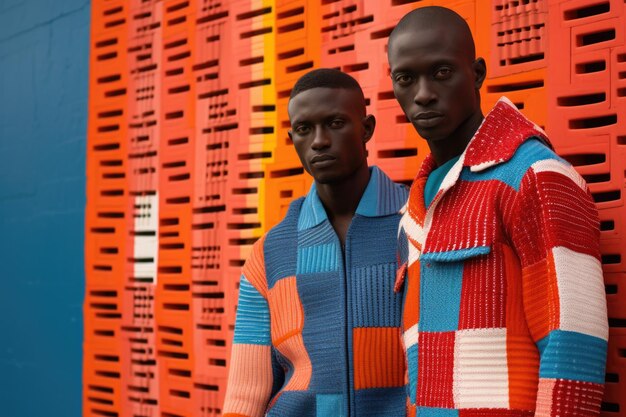 Modelos africanos con ropa de colores