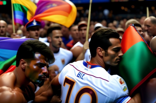 Modelos de capa do Mês do Orgulho LGBT com formas de arco-íris Faixa de fita acenando com bandeira do orgulho LGBT