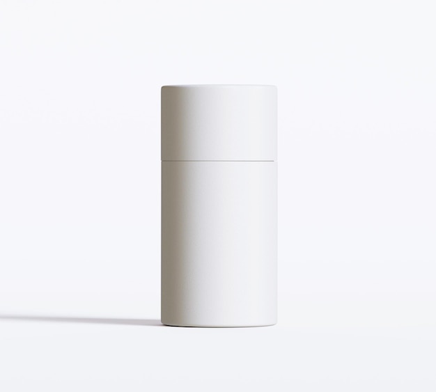 Modelos de embalagens de tubos de papel branco isolados em fundo branco Caixão de artesanato em branco circular realista