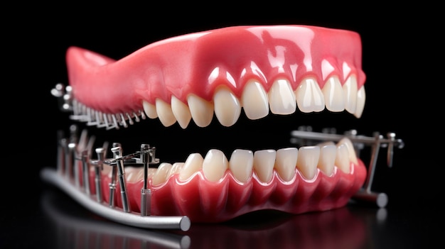 Modelos de pontes dentárias e dentaduras