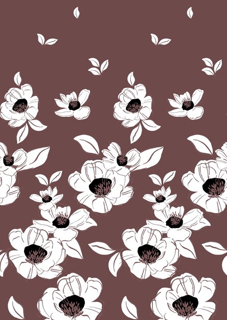 Modelos elegantes y suaves de moda en flores a pequeña escala Millefleurs estilo Liberty Floral sin costuras