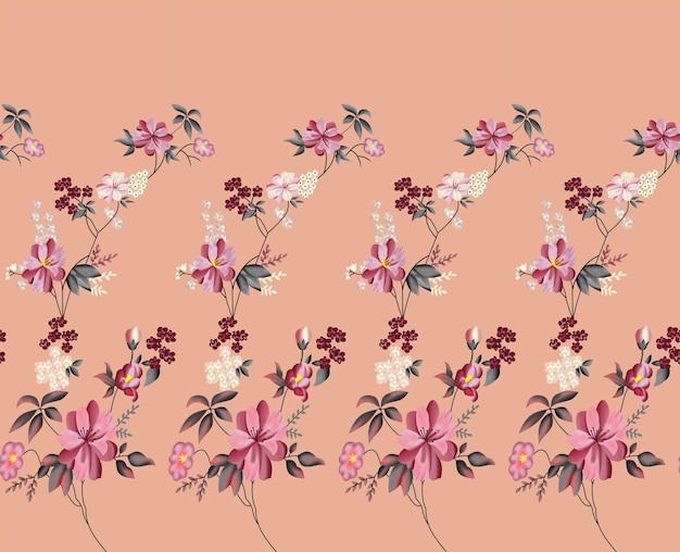 Modelos elegantes y suaves de moda en flores a pequeña escala Millefleurs estilo Liberty Floral sin costuras