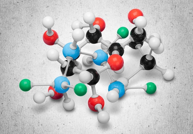 Foto modelos de moléculas químicas, estructura química.