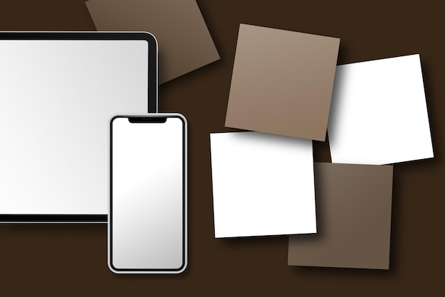 Modelos de pantalla de tabletas y teléfonos PNG de diseño transparente