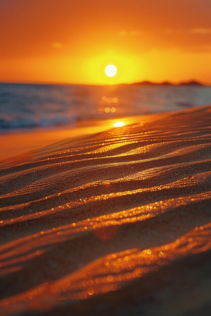 Foto modelos quentes de areia do deserto ao pôr-do-sol