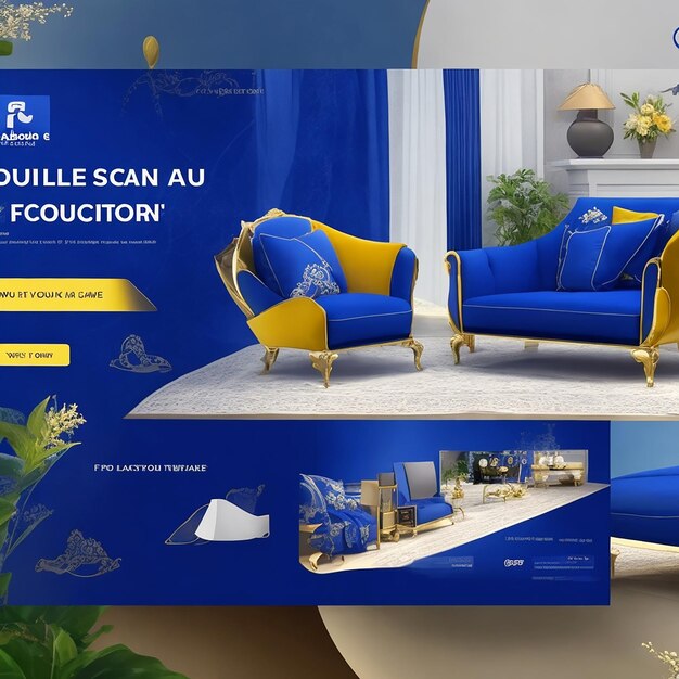 Foto modern furniture facebook cover page qualquer promoção de produto web banner