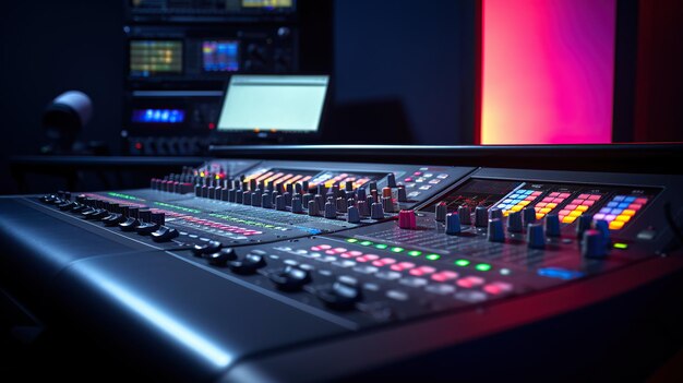 Modern Music Recording Studio Control Desk Generative KI