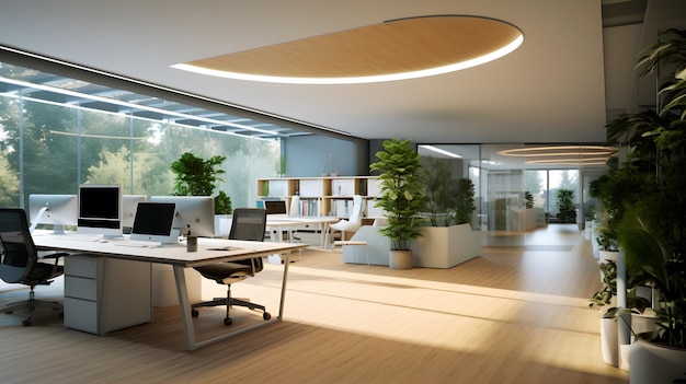 Modern Office View com design minimalista futurista