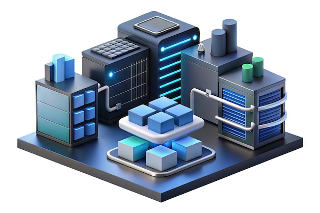Foto modern server and data center icon