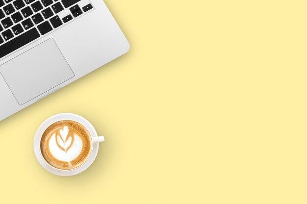  Modern workspace. Top view. Flat lay style.
