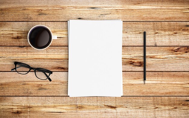  Modern workspace. Top view. Flat lay style.