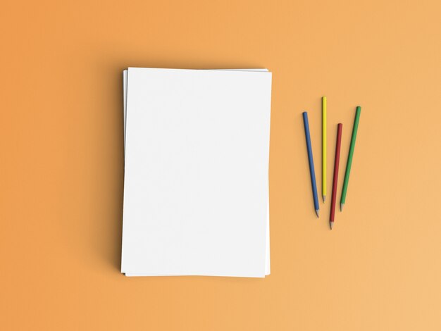  Modern workspace. Top view. Flat lay style.