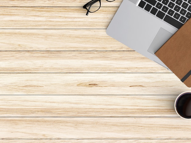  Modern workspace. Top view. Flat lay style.