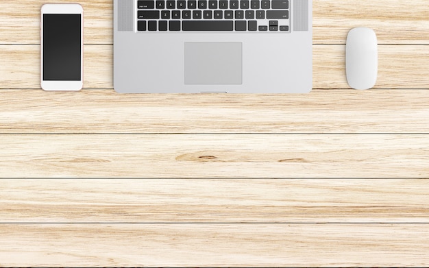  Modern workspace. Top view. Flat lay style.