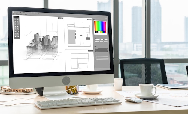 Moderna aplicación de software de diseño arquitectónico para empresas de arquitectos.