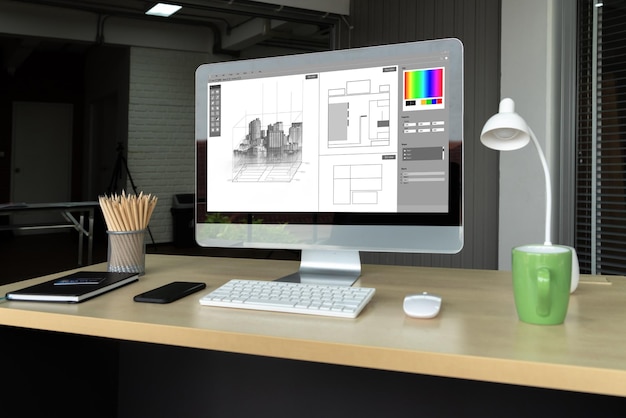 Moderna aplicación de software de diseño arquitectónico para empresas de arquitectos.