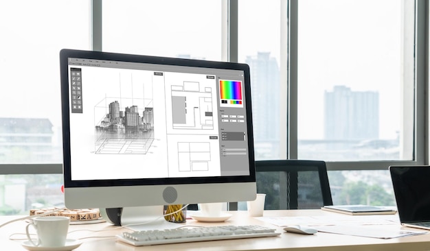 Moderna aplicación de software de diseño arquitectónico para empresas de arquitectos.