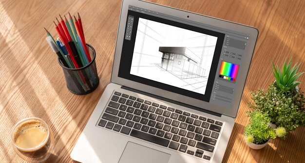 Moderna aplicación de software de diseño arquitectónico para empresas de arquitectos.