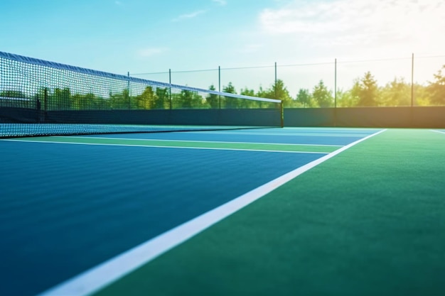 Moderna cancha de tenis para torneos y competencias entre atletas