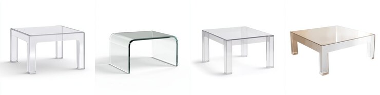 moderna mesa de café de acrílico con diseño transparente con líneas elegantes y estética minimalista perfecta para espacios de vida contemporáneos agrega elegancia y funcionalidad