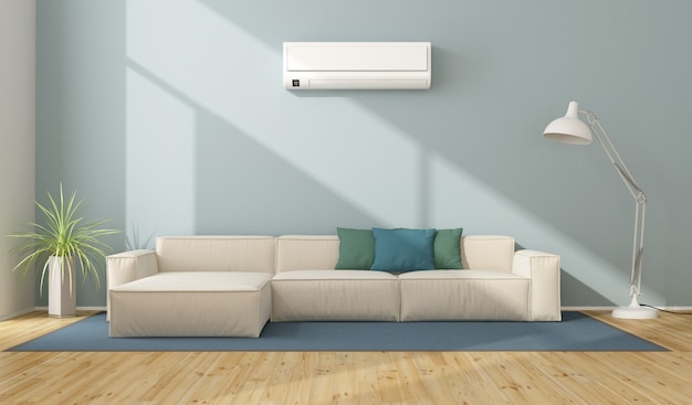 Moderna sala de estar com ar condicionado