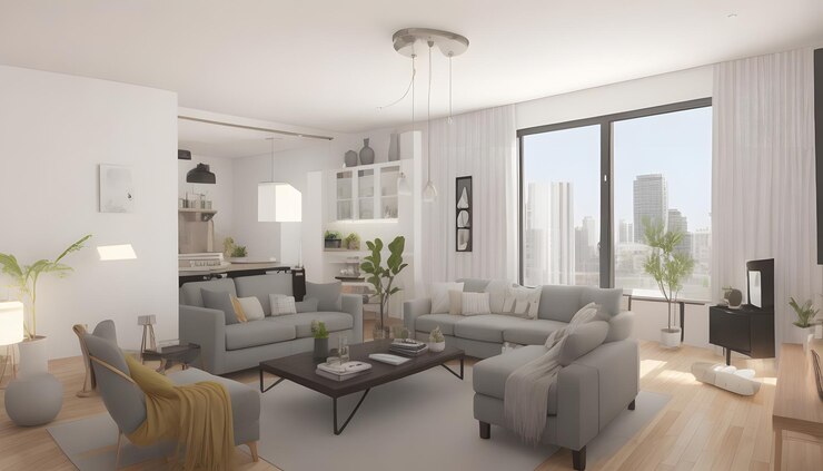 Foto moderna sala de estar do apartamento