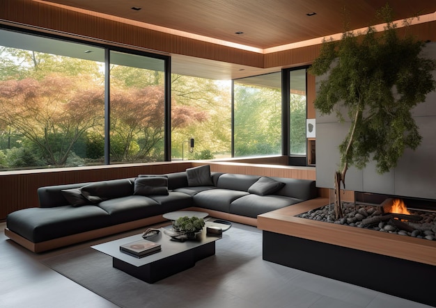 Moderna sala de estar leve e elegante