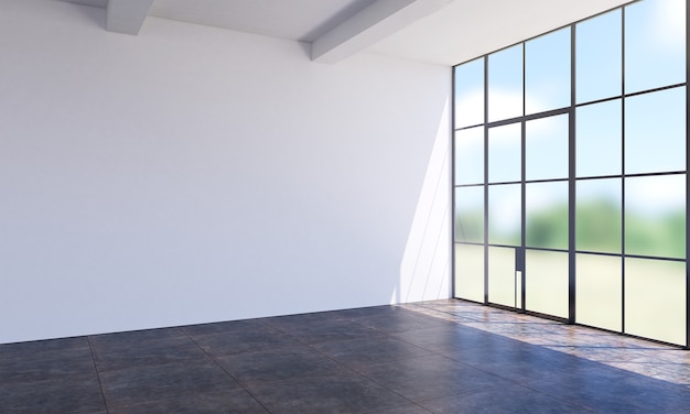 Moderna vazia sala de estar branca e textura de parede design de interiores de fundo