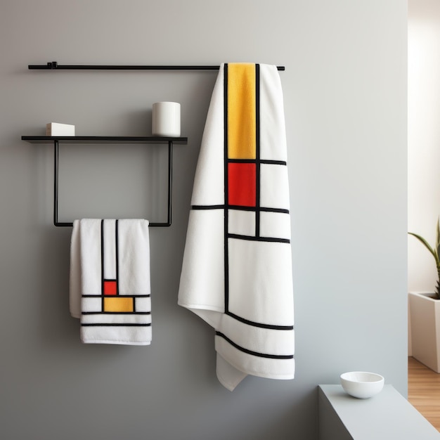 Modernas toallas Kandinsky inspiradas en Mondrian para una elegancia gráfica audaz