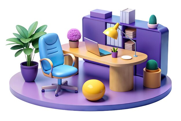 Foto moderne 3d-büroillustration