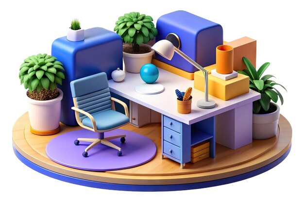 Foto moderne 3d-büroillustration