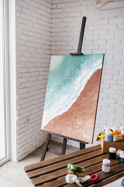 moderne abstrakte Acrylmalerei im Kunststudio