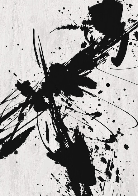 Moderne abstrakte Pinselstriche schwarze Tuschemalerei