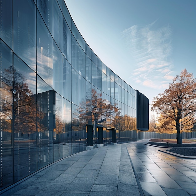 Moderne Architektur Glasgebäude mit Baum vorne