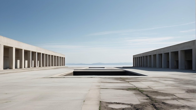 Moderne Architektur von Open-Space-Gebäuden mit blauem Himmel