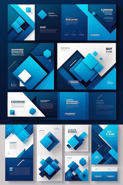 Moderne blaue Geometrie Abstract Box Elemente für Banner und Präsentation